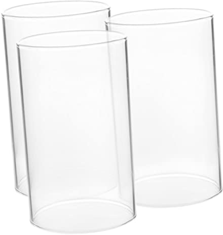 Uonlytech 3 Stück Glas Kerzenlampenschirm aus Klarglas für Zuhause | Transparente Ausführung, Einfache Struktur, Langlebige Nutzung, Dekorative Wirkung im Wohnbereich