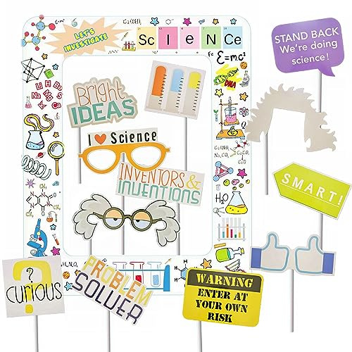 Wissenschaft Fotobox Accessoires Experimente Foto Requisiten Physikalisch Chemisch aufblasbaerer Fotorahmen Wissenschaftliche Party Geschenk