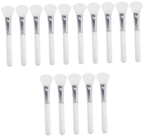 FRCOLOR 15 pinceles transparentes para máscaras, aplicador de máscaras, cepillo de silicona para el cuidado de la piel, herramientas de belleza, máscara facial de silicona, pincel aplicador para el