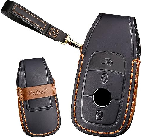 TECART Leder Smart Autoschlüssel Hülle cover Passt für Mercedes Benz A C E S G Klasse GLC CLE CLA W177 W205 W213 W222 S63 AMG Schutzhülle Schlüsselcover Zubehör Schlüsseletui Key case 3 4 Taste