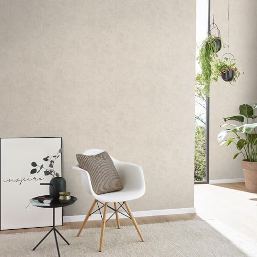 Vliestapete Uni Betonoptik Industrial Shabby Creme Grau 10418-38