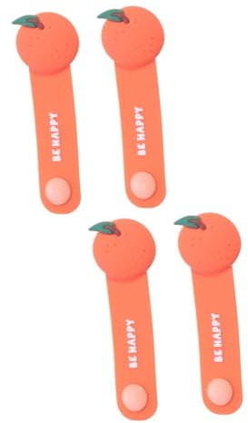 HOMSFOU 4stücke Silikon Kabelbinder Für Kopfhörerkabel Praktische Kabelorganisatoren Mit Druckknopf Orange Für Handy Und Computer-kabelmanagement