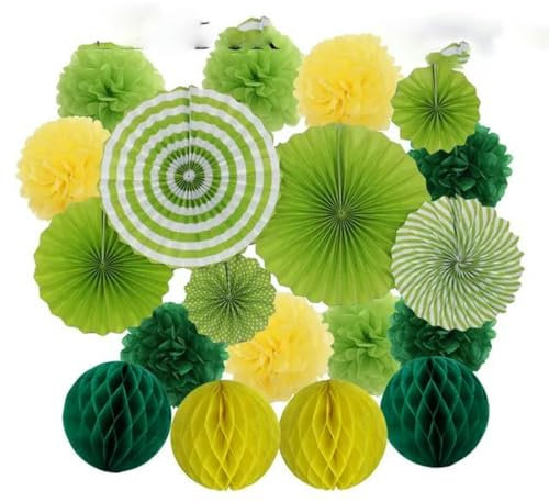 Partybevorzugung, Rosa, Blau, Set, gemischte Papierfächer, Wabenball, Hochzeitstag, Weihnachtsdekoration, Seidenbommel, Grün, Gelb, Set, gemischte Größe