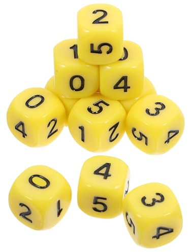 Vaguelly Großes Zahlenwürfel-Set 16 Mm Acrylwürfel 0–5 und Bequem Zu Rollen für Brettspiele Partys und Pädagogische Projekte