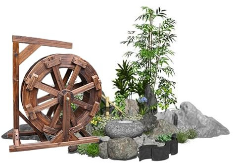 Fontaine À Eau en Bois avec Support, Fontaine D'étang Autoportante, Décoration De Jardin, Circulation De Piscine, for Jardin, Arrière-Cour, Étang, Cour(60cm/23.6inch)
