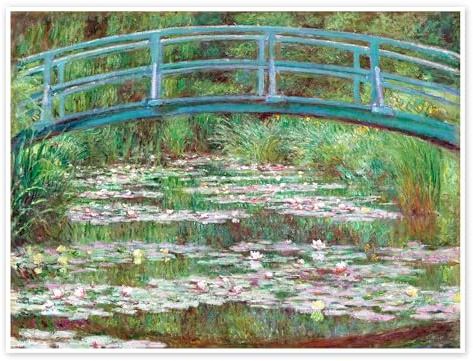 Posterlounge Die japanische Brücke, 1899 Poster | 70 x 50 cm von Claude Monet Grün Wandbilder Wanddeko