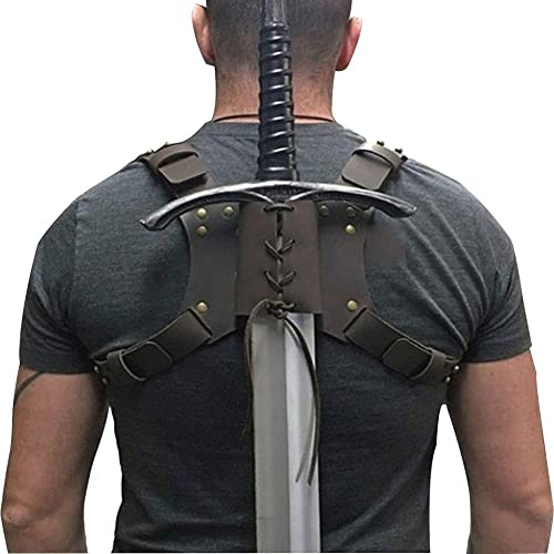 LiTaiJingNice Mittelalter Renaissance Schwert Rücken Gürtel Scheide Etui Retro Kunstleder Scheide Halter