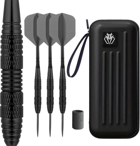 Lavishio Professionelle Dartpfeile mit Stahlspitzen, Metallspitzen, 3 Aluminium-Dart-Schäfte, Stahlspitzen-Dart-Set + Dart-Etui