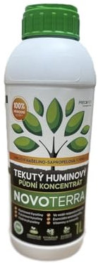 NOVOTERRA Acondicionador de suelo húmico líquido natural - Rico en Nutrientes, Turba y Sapropel - Aumenta el Rendimiento, Fortalece las Raíces - Perfecto para Agricultura y Césped – 1L
