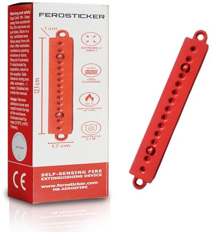 FEROSTICKER Small Automatic Fire Extinguisher – Non-Toxic, Compact & Maintenance-Free Household Fire Protection for Electric Boxes, Solar Generators, Vehicles, Lithium Batteries, Ship Cabins (1 Pack)