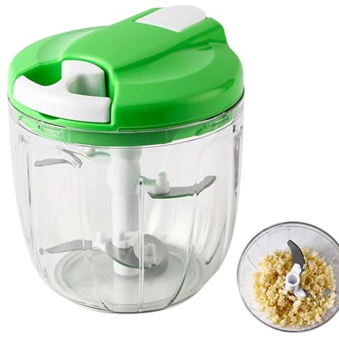 Mini picadora de, 900 ml, picadora de ajos con 3 cuchillas de acero inoxidable, picadora de carne multifunción y pimentón, preparadora de alimentos para bebés, condimentos