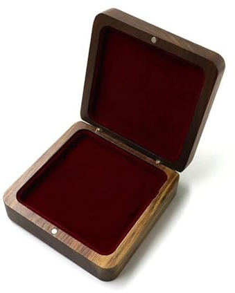 QZQJUILU Joyero de Madera Maciza de Nogal Negro Color Vino Tinto: Elegante Organizador de Anillos, Pulseras, Collares y Colgantes, Caja Multifuncional para Guardar Joyas.