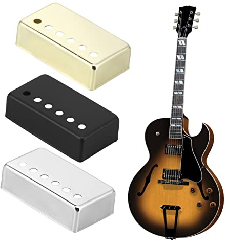 Abaodam 2 STÜCK Teiliges Metall Doppelspulen Pickup Cover Schwarz Kompatibel für Gitarre Style Langlebiges Gitarren Zubehör Ersatz für Humbucker Pickup Abdeckung