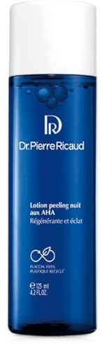 Dr Pierre Ricaud Lotion Peeling Nuit AHA Exfoliant 125ml | Régénérant, Éclat, Peau neuve, Resserre les pores, Sans rinçage, Sans alcool, Soin de nuit pour Femme
