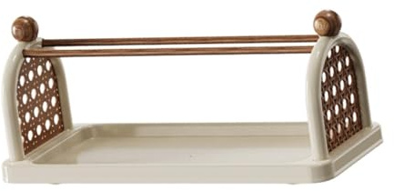 FytStycale Portavasos, Baño, Organizador de Cosméticos, Expositor, Organización, Elegante Portavasos, Portavasos para La Cocina, Crema Blanca 1 Capa, tal como se describe