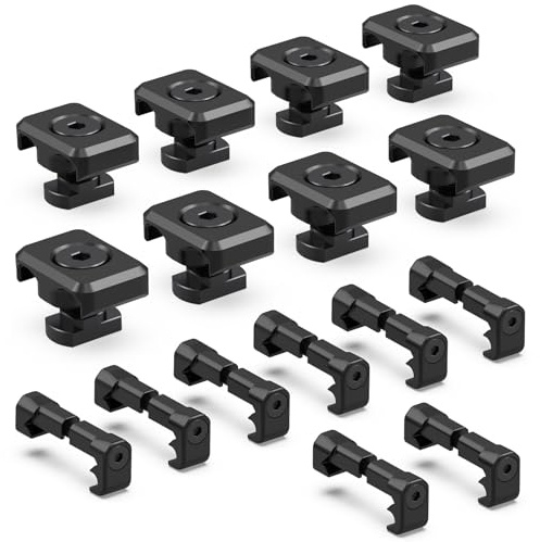 Pressure Switch Cable Management Kit Compatible with M-LOK/Picatinny Rail, Pressure Switch Cable Guides, Cable Clips, Wire Management for Flashlight/Laser, 16 Pack(8 Mlock + 8 Picatinny) - Black