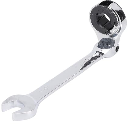 Jectse Llave de Trinquete de 13 Mm, Llave Combinada de Engranaje de Cabeza Flexible Ajustable de 180 ° Llave de Caja de Trinquete de 72 Dientes para Línea de Freno de
