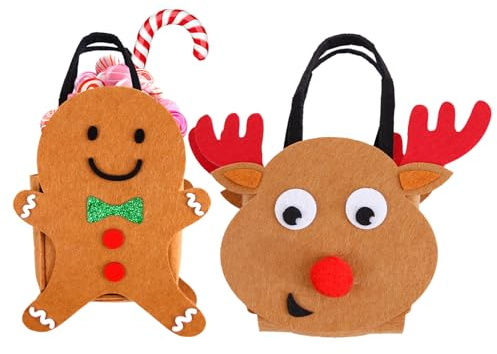 Weihnachts Leckerei Tüten 2 Stück Filz Wiederverwendbare