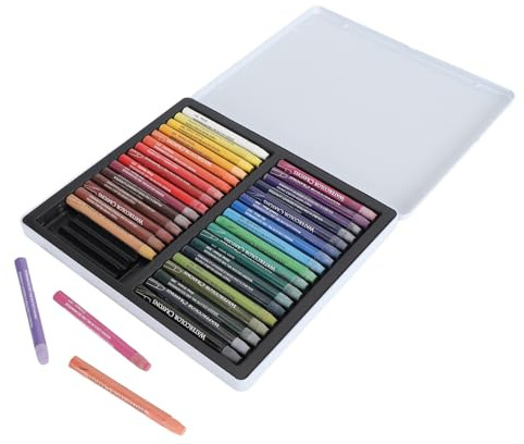 SUNGOOYUE Juego de Crayones de Acuarela Artística, Barras Multifuncionales de Primera Calidad para Diversas Superficies, Caja de Metal de 36 Crayones para Creaciones Artísticas (36 colores)