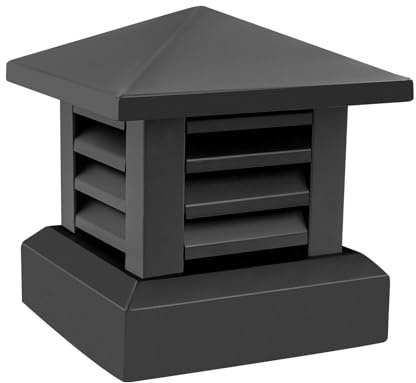 Kaminskydd aluminiumlegering skorstenshuva skorsten regnhuva kvadratisk skorstenstakskydd skorstensfäste skorstensfäste (svart)