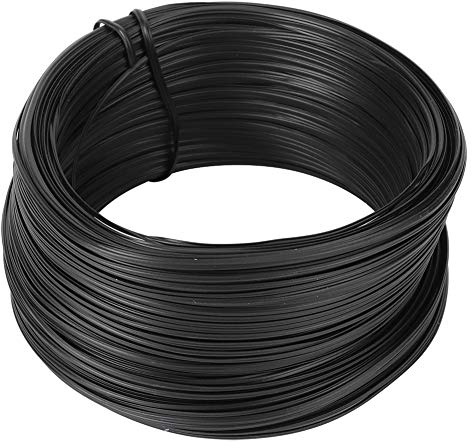 Brida de alambre de hierro galvanizado, fuerte, flexible, duradera, para manualidades, jardinería, almacenamiento de cables, negro, 0,55mm, 100 metros