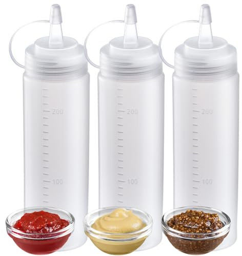 Westmark Quetschflasche – Präzise Dosierung und sauberes befüllen der formstabielen Flaschen mit Mayo, BBQ-Sauce und anderen Flüssigkeiten, hygienisch, BPA-frei – 240 ml