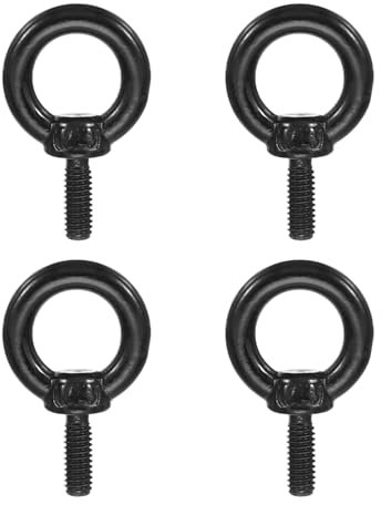PATIKIL Pernos de Ojo de Elevación M4 X11mm / 3/16 x 7/16, 4 Piezas de Acero Inoxidable 304 Tornillo Roscado de Anillo de Hombro para Maquinaria de Elevación Colgante, Negro