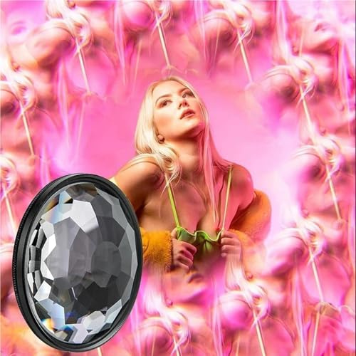 LIUDONGX Prismenfilter Kaleidoskop FX Split Dioptrien Spezialeffekte Fotozubehör DSLR-Objektiv Prism(77mm with 62mm Ring,Blue)