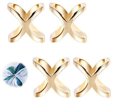 4 Stück Tuchring Schalring Aus Legierung Schal Verschluss Ring Halstuch Clips Metall Schal Ringe Broschen X Shaped Schal Ringe Schalclip Einfache Seide Schal Verschluss für Stilvolle Damen Kleidung