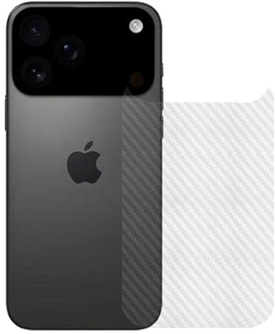 Back Screen Protector for iPhone 18 Pro Max 2026 Compatible with iPhone 17 Pro Max,Transparent 3D Carbon Fiber Protective Film - 2 Packs