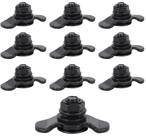 Schraubfitting für Airlineschiene,10 Stück Airlineschiene Zubehör M8×20/40/60mm Metal Zurrschienen Fitting Endbeschlag Airlineverschraubung für Reisemobile Wohnwagen Auto (Flanschmuttern, M8×20mm)