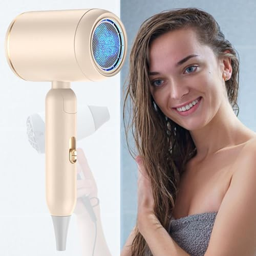Doiyislem Secador de pelo de salón, secador de pelo de secado rápido, accesorio de peinado plegable portátil para mujeres y hombres para el hogar, vacaciones, hotel, apartamento, salón y viajes
