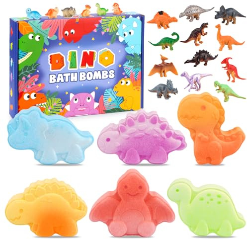 6 bombe da bagno per bambini, con sorpresa, palline da bagno fatte a mano, per pelle secca e spa, regalo per ragazzi di età 4, 5, 6, 7, 8, 9