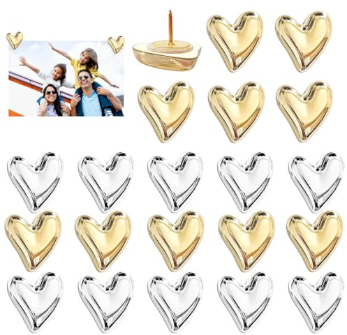 YUVKIN 20 pièces Aimants 3D en forme de cœur, puissants et décoratifs, lot frigo, pour réfrigérateur, tableau magnétique et bureau, petits aimants pour photos et notes, décoration de la maison