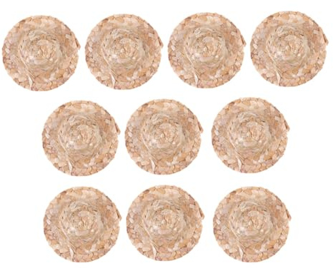 jojofuny Mini Sombreros de Paja Artesanales para Muñecas 10 Piezas 10,2 Cm Beige Hechos a Mano para Manualidades y Decoración Infantil Cumpleaños Ocasión Especial de Juego