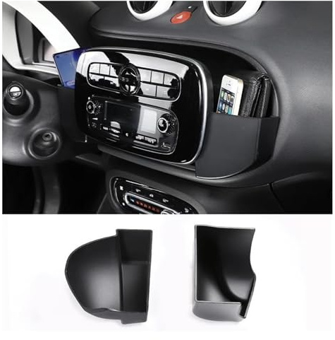 Bilinteriör För Smart 453 För Forfour För Fortwo W453 2015-2019 2020 Modeller ABS Bil Front Instrumentbräda Skärm Förvaringsbox Tillbehör På Båda Sidor(Style B)