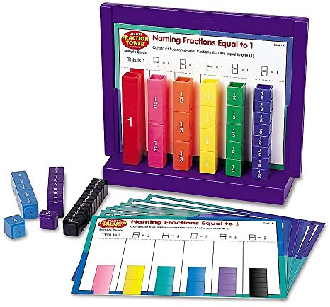 Learning Resources Rainbow Fraction Deluxe – Steckwürfeltürme-Spielset in Regenbogenfarben