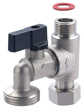Grifo de derivación para lavadora en latón | Hembra tuerca libre 3/8 - macho 3/8 | Instalación fácil y segura | Ideal para fontanería doméstica | Resistente y duradero | QUICK PLOMBERIE