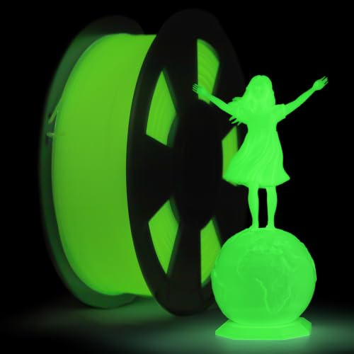 ZIRO PLA Glow in Dark Filament 1.75mm, 3D Drucker Filament PLA PRO 1KG | Dimensionsgenauigkeit +/-0.03mm, Glatter Druck, GID Grün