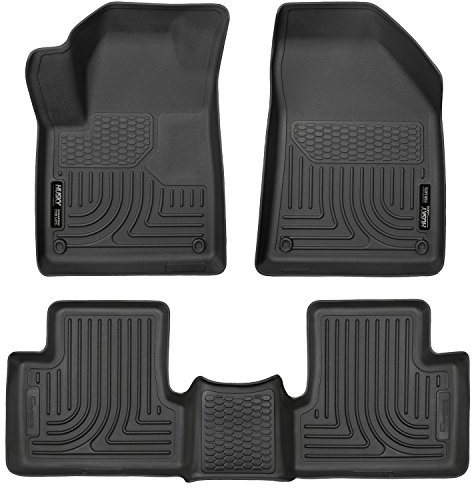 Husky Liners Weatherbeater Floor Mats | Fits 2015 - 2023 Jeep Cherokee (Does NOT Fit Grand Cherokee) | Front & 2nd Row, 3-pc Black - 99091