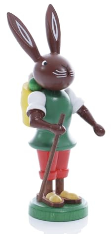 Rudolphs Schatzkiste Osterfigur Hase mit Korb Höhe ca 9 cm NEU Osterdeko Osterhasenfigur Ostern Korb Osterei Frühling Erzgebirge Seiffen Hase Blumen