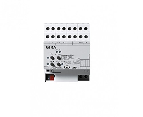 Gira 217200 Universal Dimmaktor 2-Fach 2 x 300 W KNX EIB REG