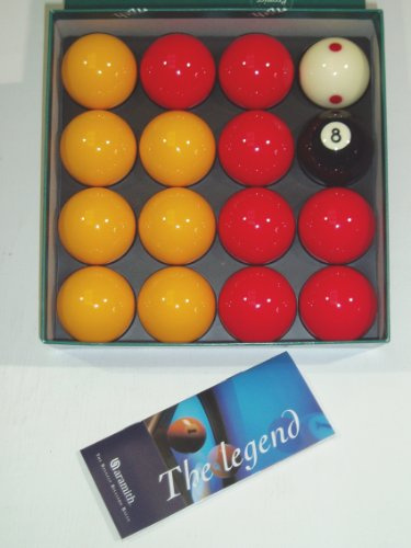 Aramith Premier Bälle für Pool Billardkugeln, 5,1 cm, mit 4,2 cm Pro Cup-Queue-Kugel, Rot / Gelb