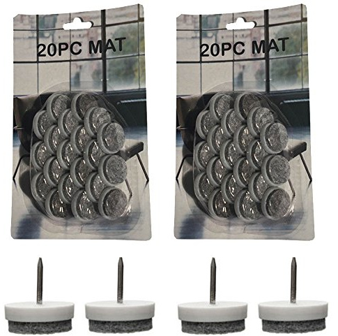 32 Pc Furniture Table Chair Leg Floor Felt Pad Skid Glide Slide Nail Protector 32Pcs Chair Leg Floor Protectors Felt Round Plastic Covers to Protect Floors, Circular, Round Large Fit 3/4 x 1