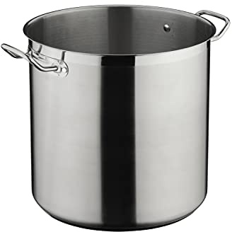 Commichef Plus Superior Blend Stainless Steel Deep Stock Pot Without Lid, Strong Corrosion Resistance, 20cm, 6.3L
