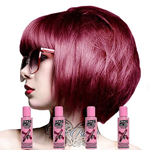 Crazy Couleur Cyclamen N ° 41 (100Ml) Boîte de 4 – Semi Permanent Couleur Teinture capillaire par Crazy Couleur
