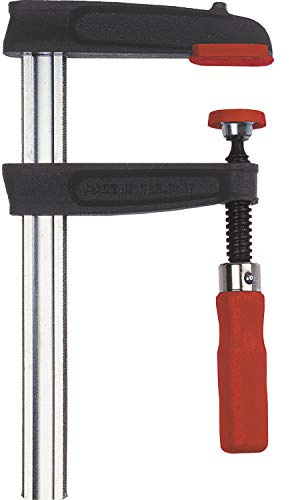 BESSEY Tempergusszwinge TP125S12BE | 1250 mm Spannweite | 120 mm Ausladung | Robuste Zwinge mit stabiler Schiene ermöglicht präzises und sicheres Fixieren der Werkstücke bei zuverlässiger Handhabung