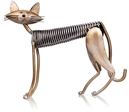 Tooarts - Escultura Metálica Hecha a Mano - Gato - Aparatos de Hierro Decorativo para la Decoración del Hogar (Obra de Artesanía)