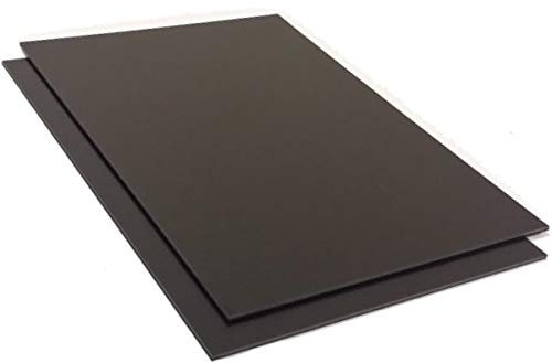 Kunststoffplatte ABS 2mm Schwarz 500x300mm (50x30cm) Acrylnitril-Butadien-Styrol - Made in Germany - Einseitige Schutzfolie - Top Qualität - 1 Stück