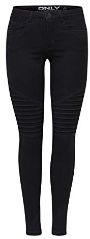 Only Femme Onlroyal Reg Sk Biker Pim600 Noos Jeans, Noir, M EU
